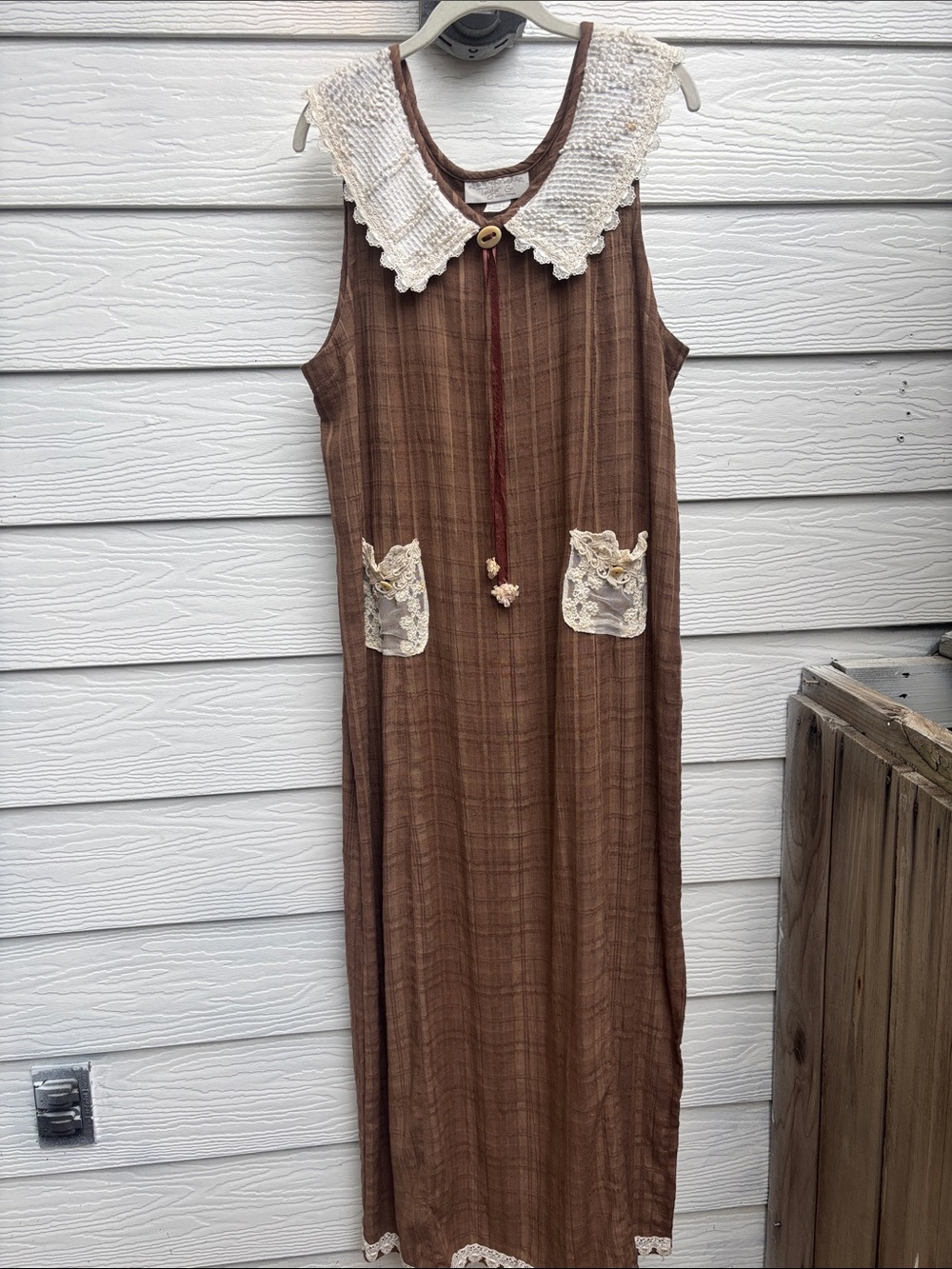 Taylor G. Dallas Texas Romantic Victorian Lace Maxi Dress, Vintage Women’s Large - Picture 2 of 11
